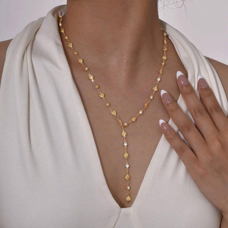 Y-Lariat Layered Gold Necklace