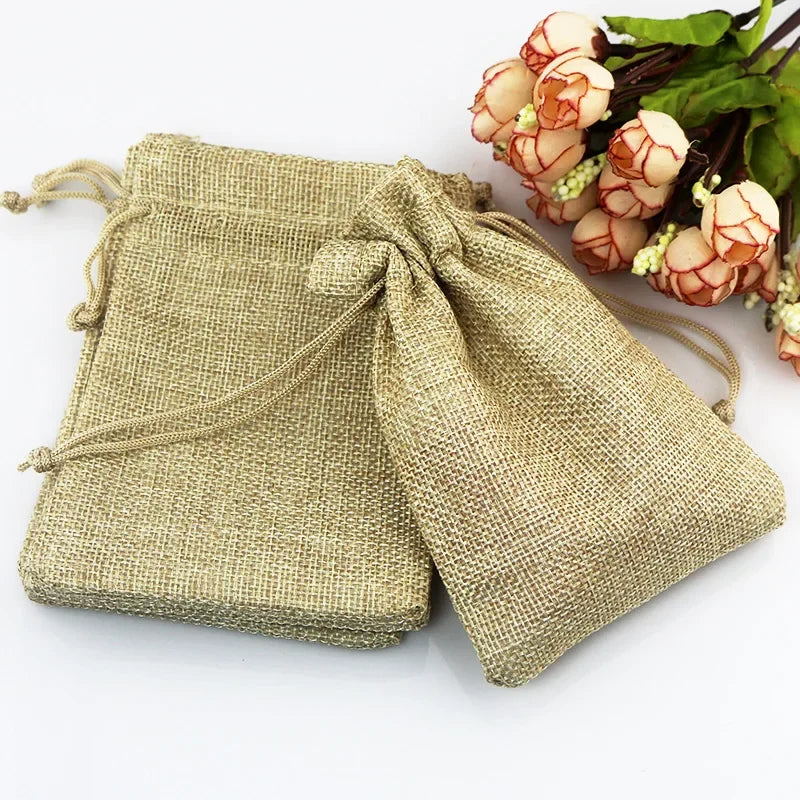 Natural Jute Gift Bags with Drawstring (5 Sizes)