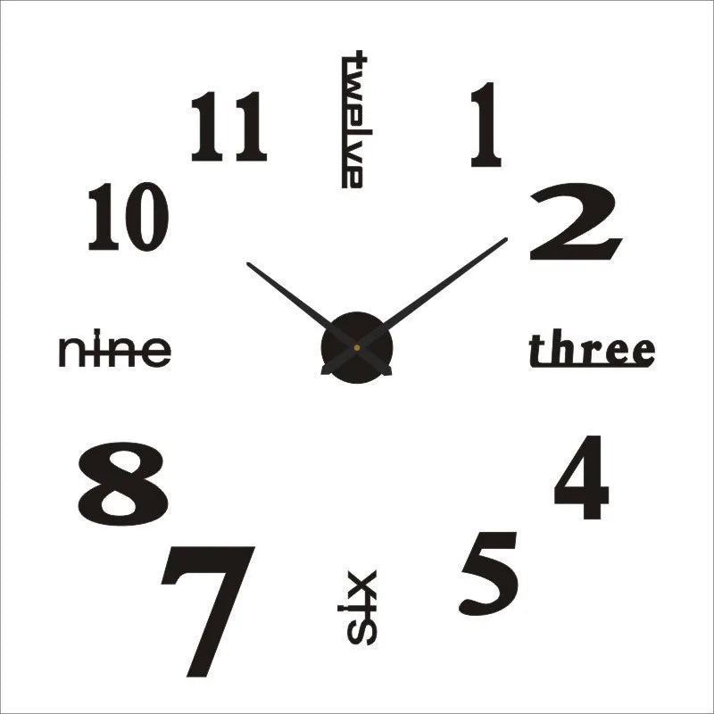 Modular 3D Number Wall Clock with Silent Movement