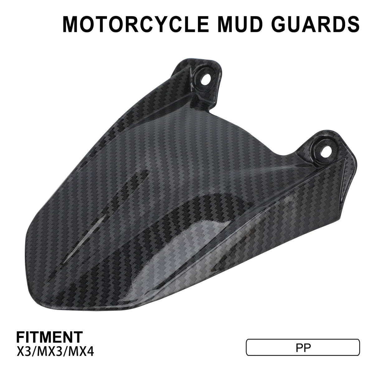 Black carbon fiber motorcycle mud guard for X3/MX3/MX4 models