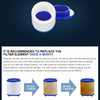 Diagram showing the replacement cycle of a filter element for a 360° rotating faucet water purifier