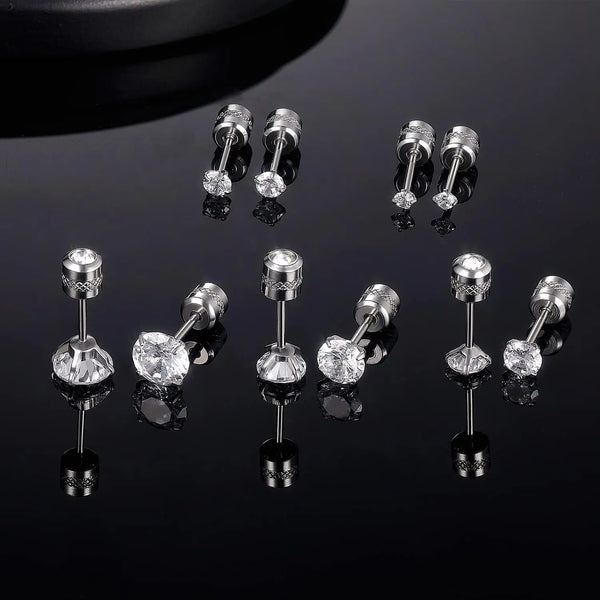 Double-Sided Cubic Zirconia Stud Earrings