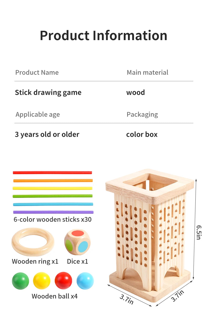 Wooden Counting Sticks and Balance Toy for Early Learning