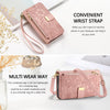 Leather Crossbody Phone Wallet Case with Card Slots & Wrist Strap