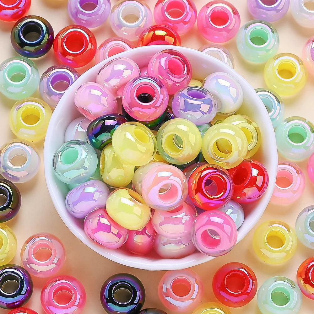 Multicolor Faceted Acrylic Spacer Beads for Jewelry Making