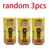 Three yellow packaging boxes for random mini figures featuring a brown figure with green hair.