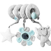 Soft Car Seat & Stroller Toy Set with Mirror, Crinkle, and Squeaky Sounds