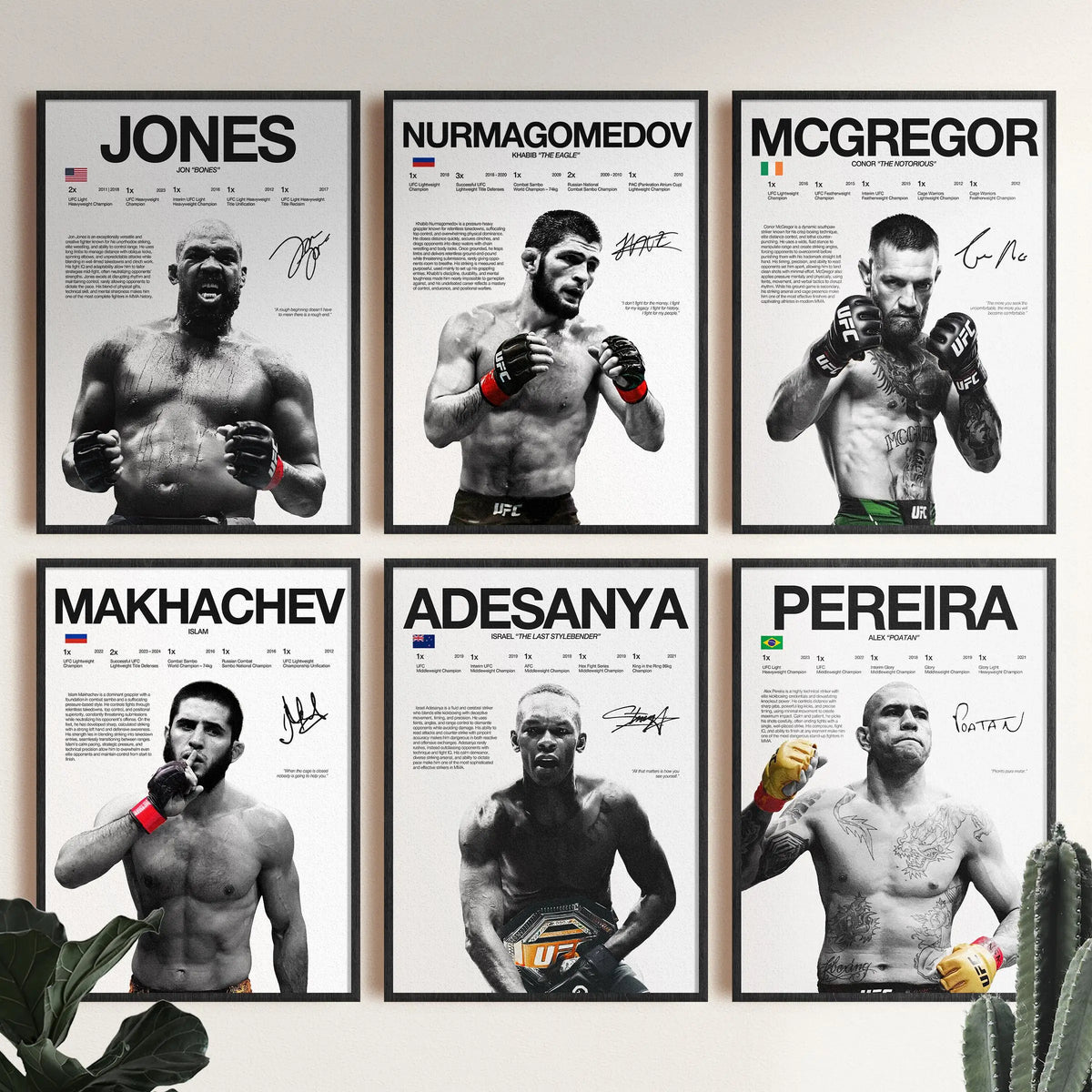Boxing Legend Fighter Canvas Wall Art - MMA Champion Poster Print for Home Gym Decor