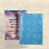 A pack of 60 holographic heart-shaped art sleeves for trading cards and photocards in a clear plastic sleeve.