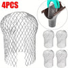 A set of four aluminum gutter leaf guards for roofing protection.