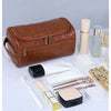 Hanging Leather Toiletry Bag with Durable Water-Resistant Design