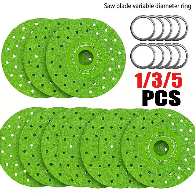 Green saw blade variable diameter cutting discs and rings for angle grinders