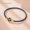 Four-Leaf Clover Braided Leather Bracelet