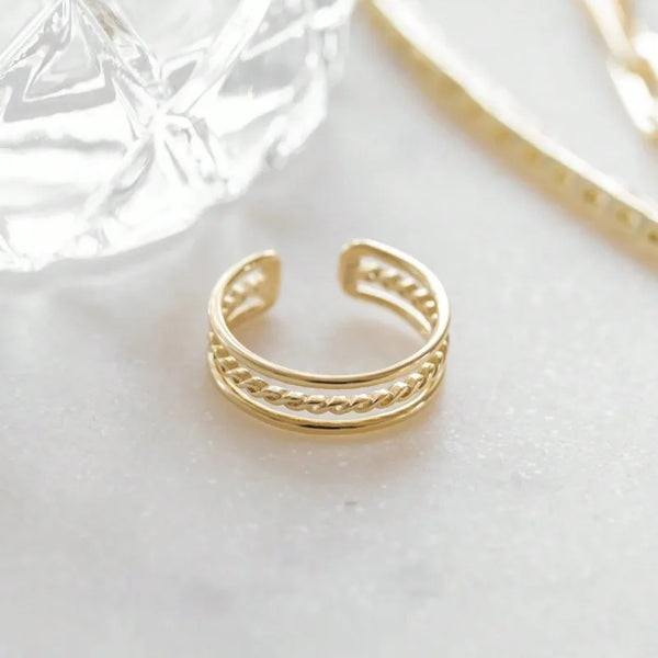 Adjustable Geometric Toe Ring