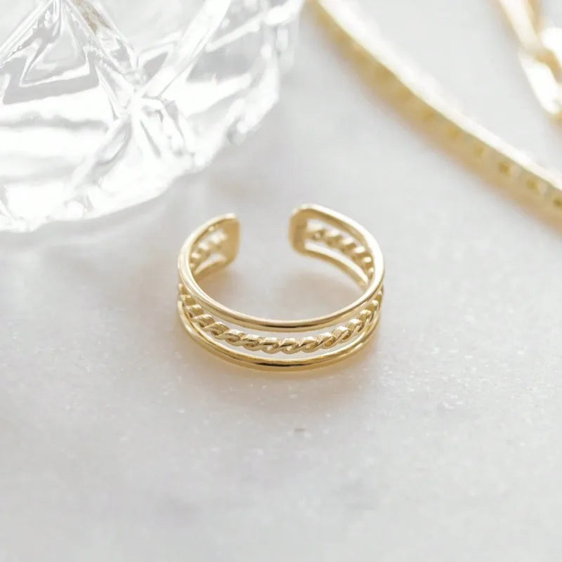 Adjustable Geometric Toe Ring