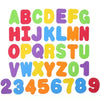 A colorful set of soft EVA bath letters and numbers for educational toys.