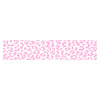 A horizontal strip of pink leopard print pattern.