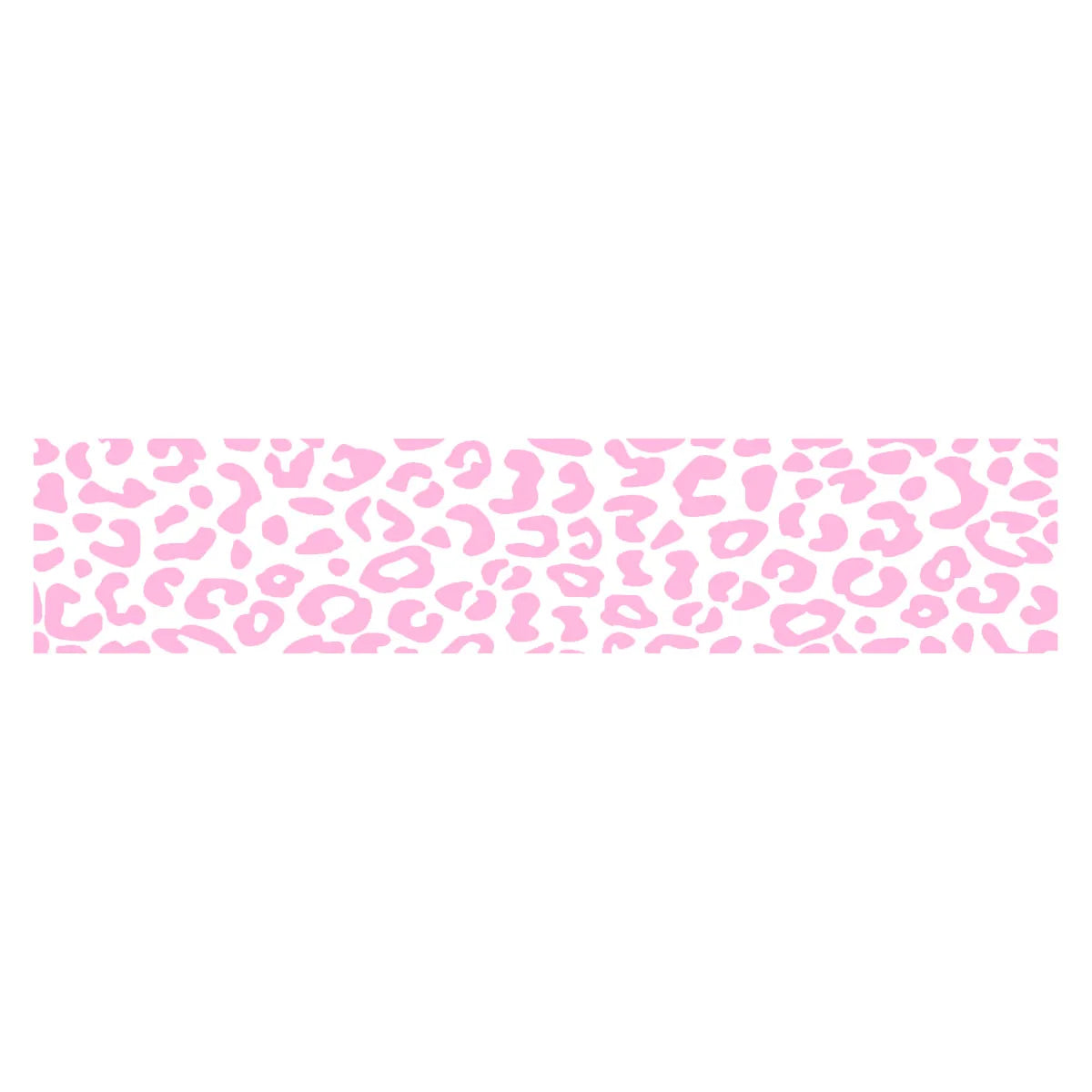 A horizontal strip of pink leopard print pattern.