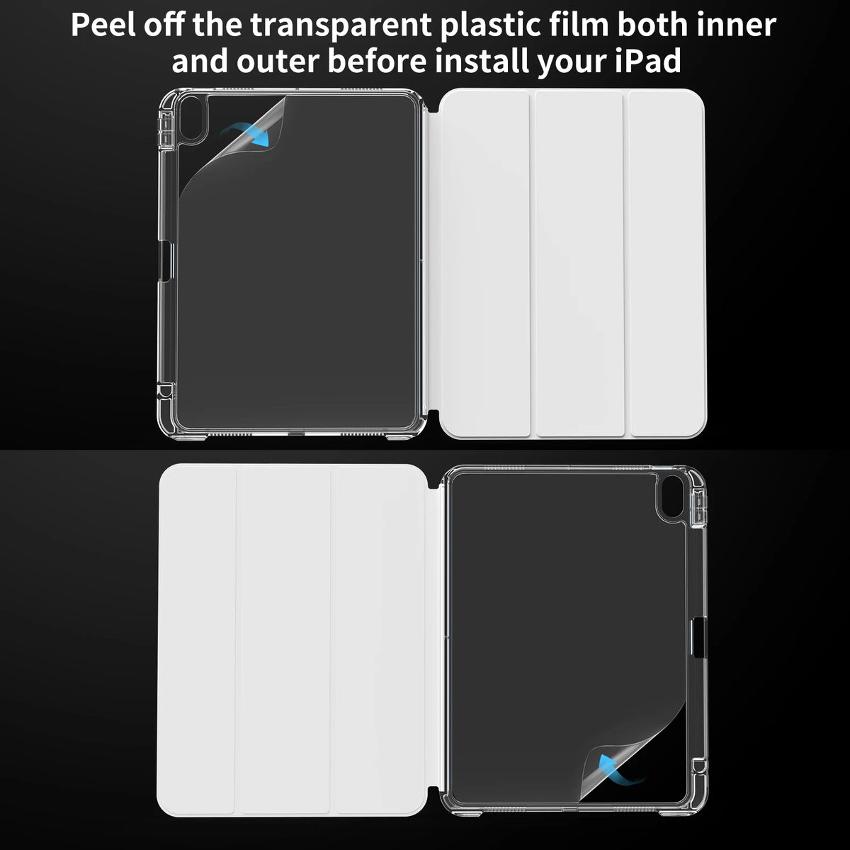 Clear Hard Back Case for iPad with Detachable Sliding Cover