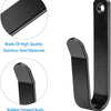 Black rubber-dipped wall mount clips for snowboarding, shown in various views.