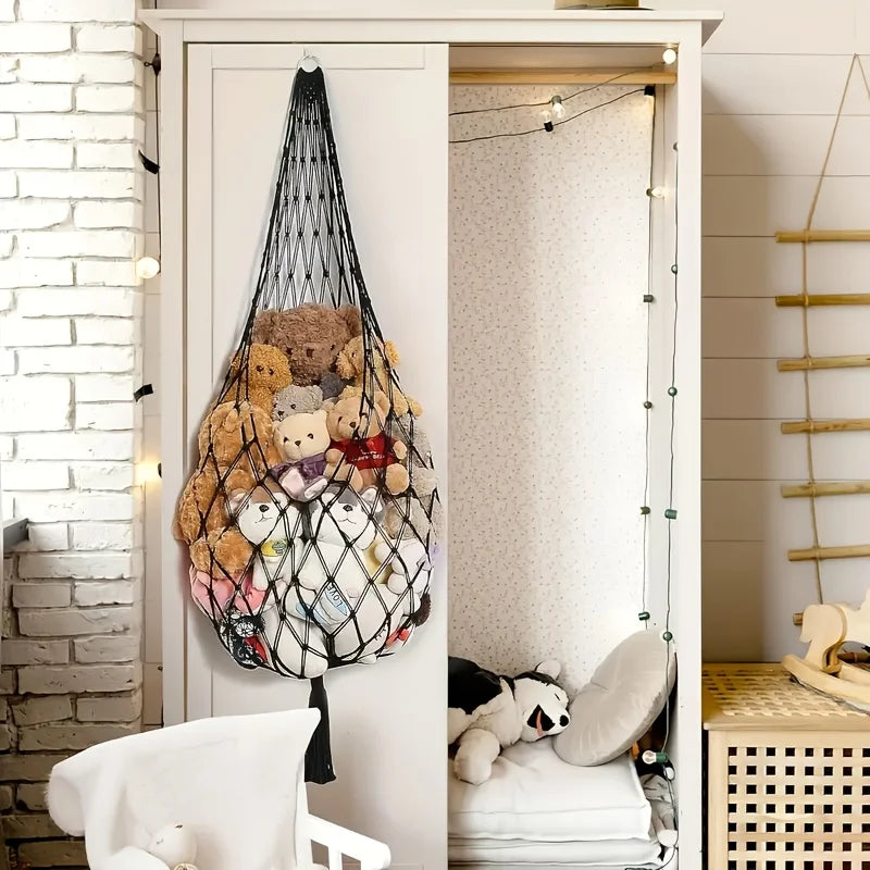 Boho Macramé Stuffed Animal Storage Hammock