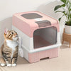 Enclosed Cat Litter Box with Drawer and Scoop