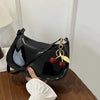 PU Leather Shoulder Bag with Cherry Pendant