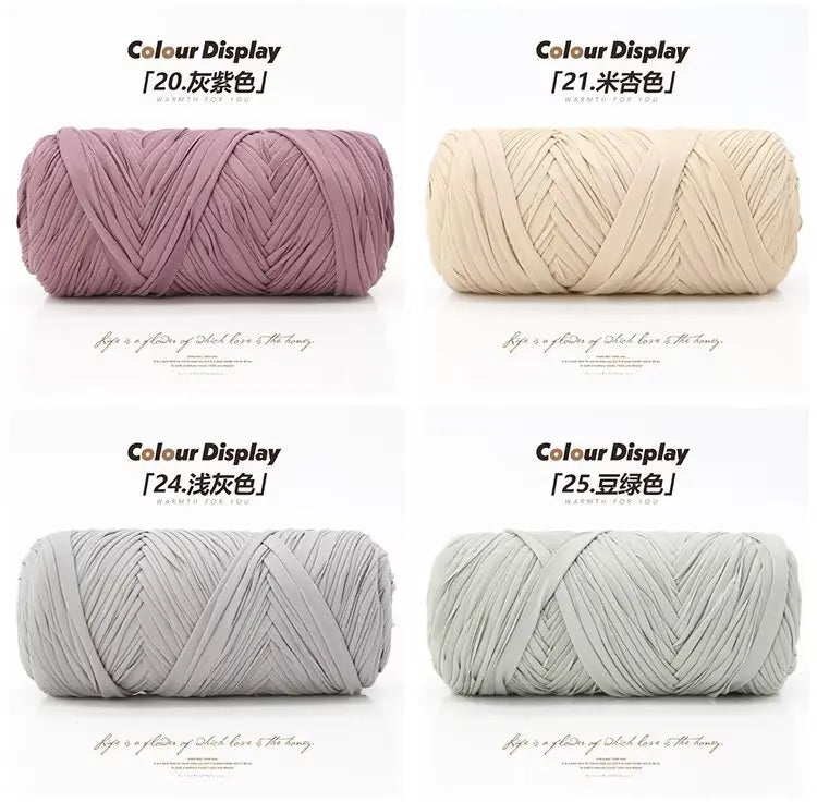 Elastic T-Shirt Yarn for Crochet and Knitting (2-Pack, 50m Each)