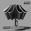 Auto Reverse-Folding Umbrella with Reflective Stripe & Carabiner Handle