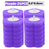 Purple disposable toilet brush replacement heads with white bases and purple foam bristles