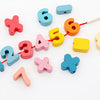 Wooden Lacing Beads Set for Kids with Animal, Fruit, Letter & Number Shapes