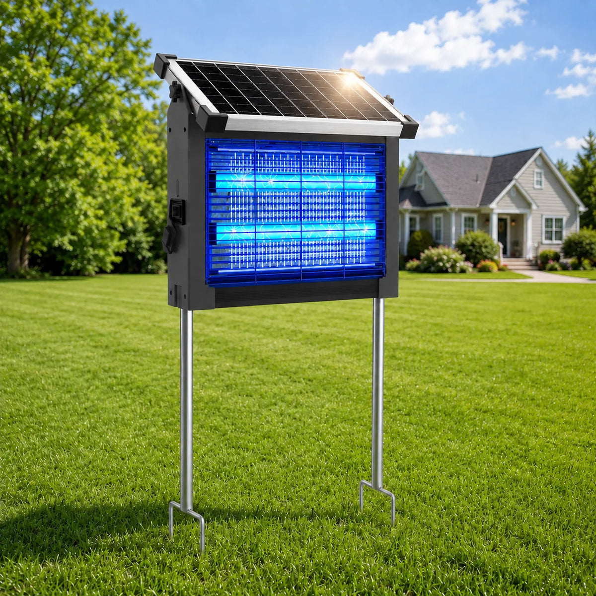 Solar-Powered Bug Zapper for Outdoor Use