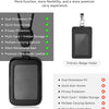 Premium Leather ID Card Holder with Adjustable Lanyard