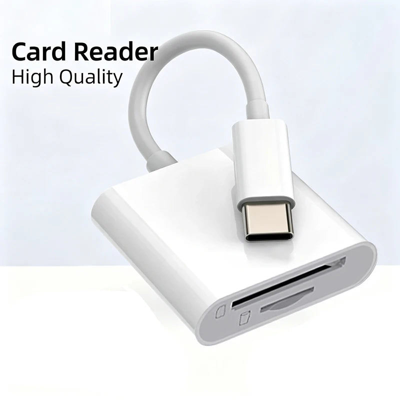 2-in-1 USB-C Camera Card Reader for iPhone and iPad