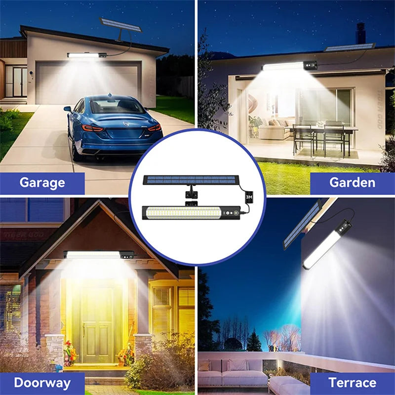 Solar Motion Sensor Security Flood Light with Remote