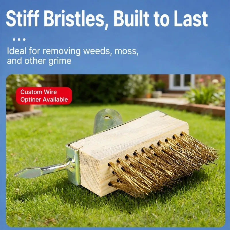 Long-Handle Steel Wire Garden Brush for Weeding and Ground Cleaning