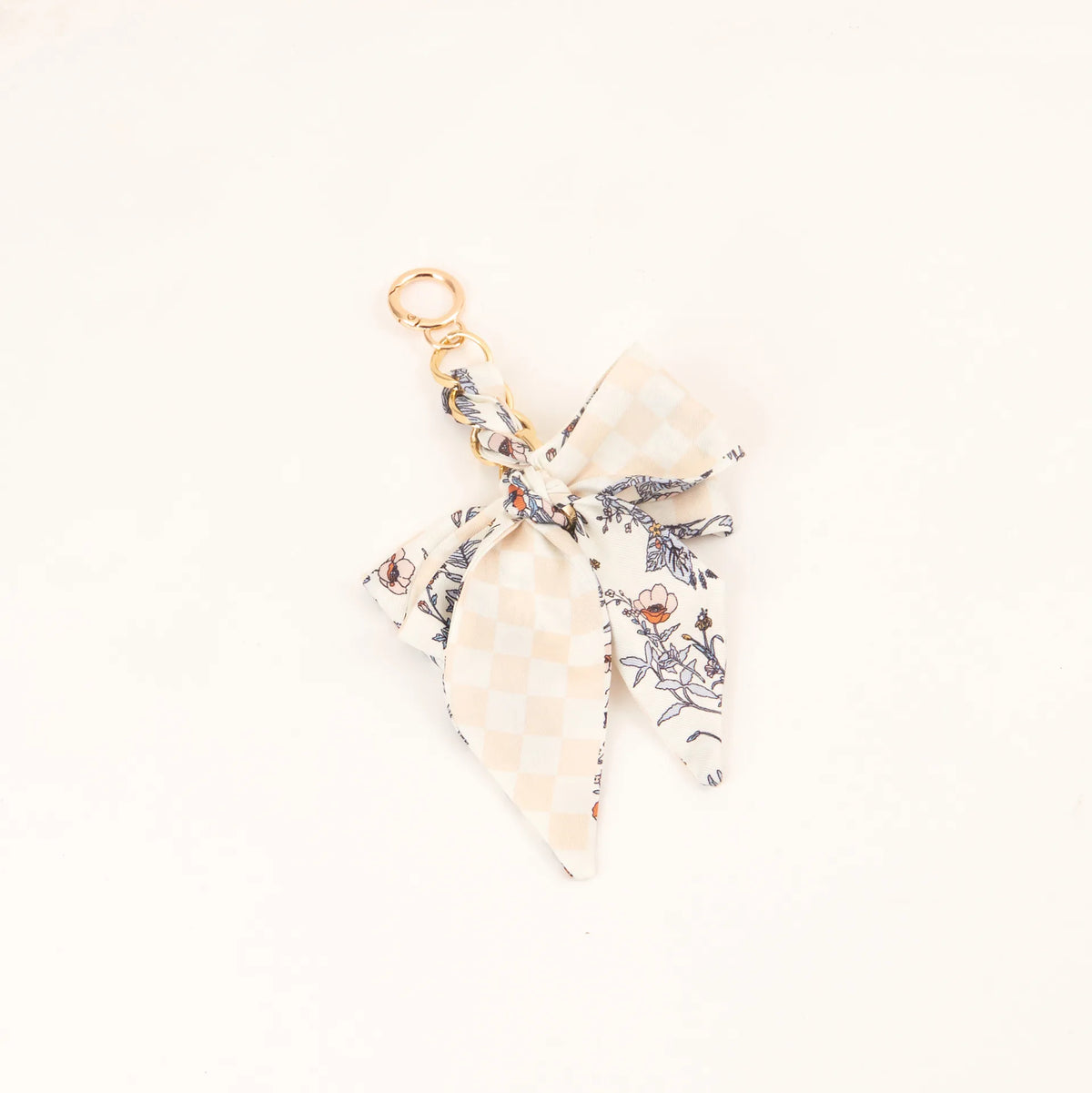 Chic Silk Bow Keychain with Ribbon Charm