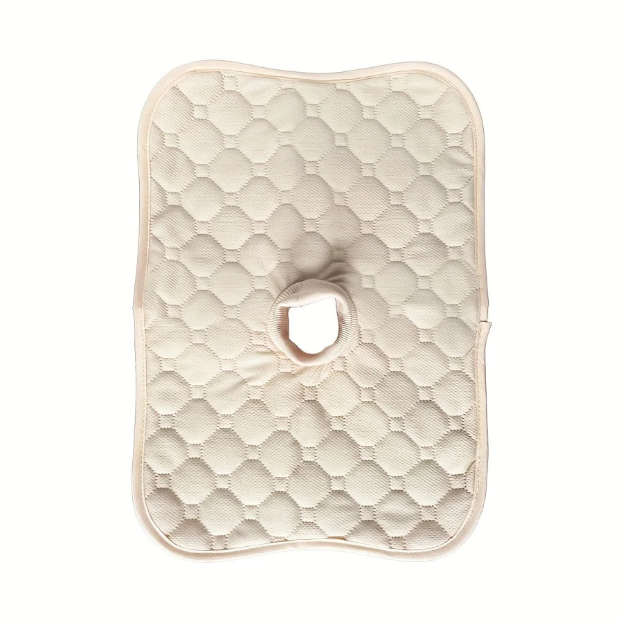 A beige quilted leak-proof baby seat pad designed for strollers and car seats.