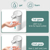 Diagram showing the operation of a 4th gear outlet touchless soap dispenser with gel and foam features.