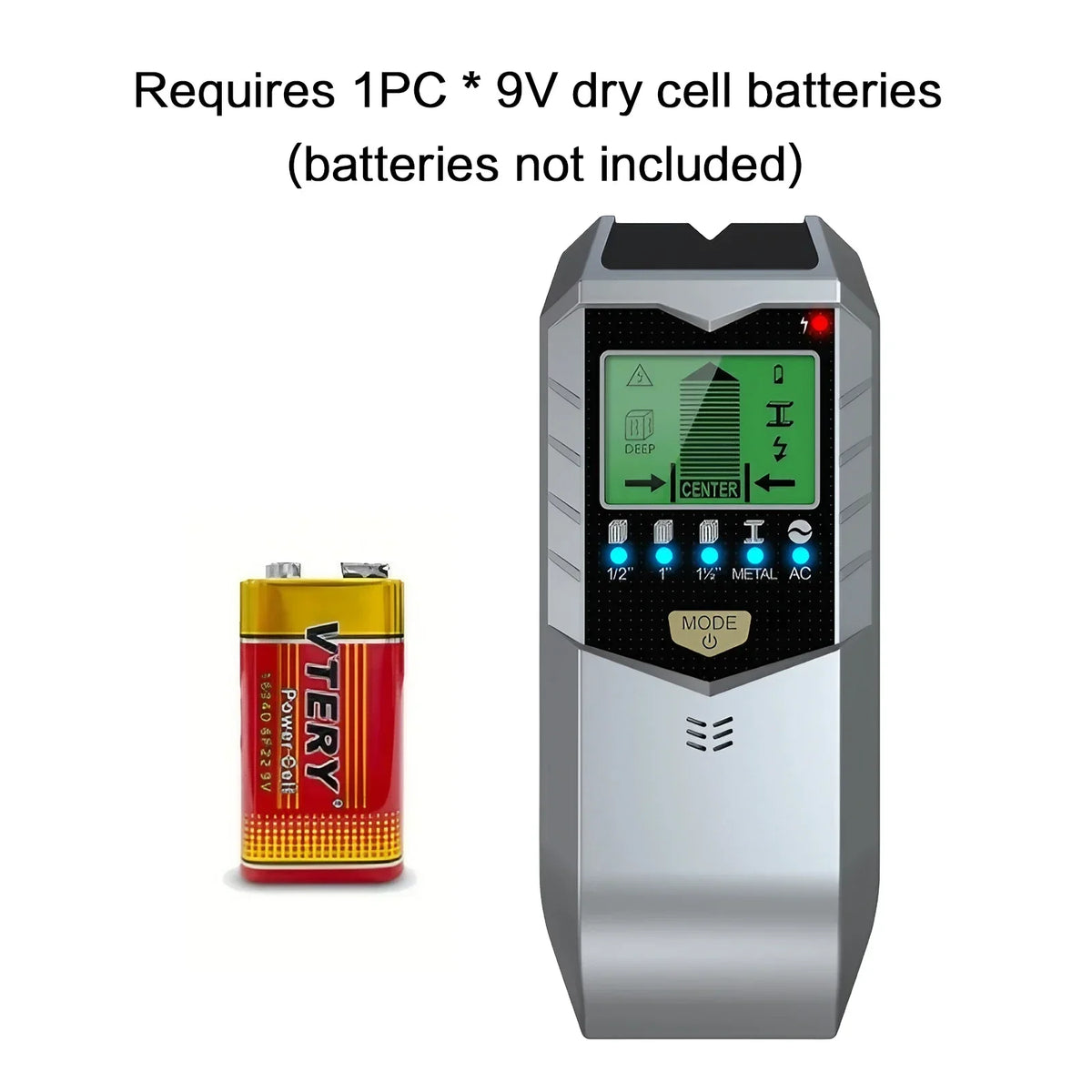 5-in-1 Wall Scanner with LCD Display for Studs, Metal, and Live Wire