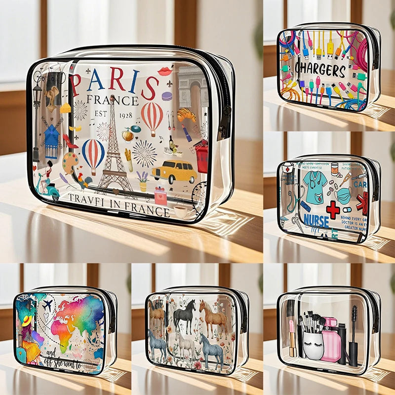 Large Capacity Travel Cosmetic Bag with Multifunctional Storage