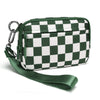 Checkered Zip-Around Wallet with Clear ID Window