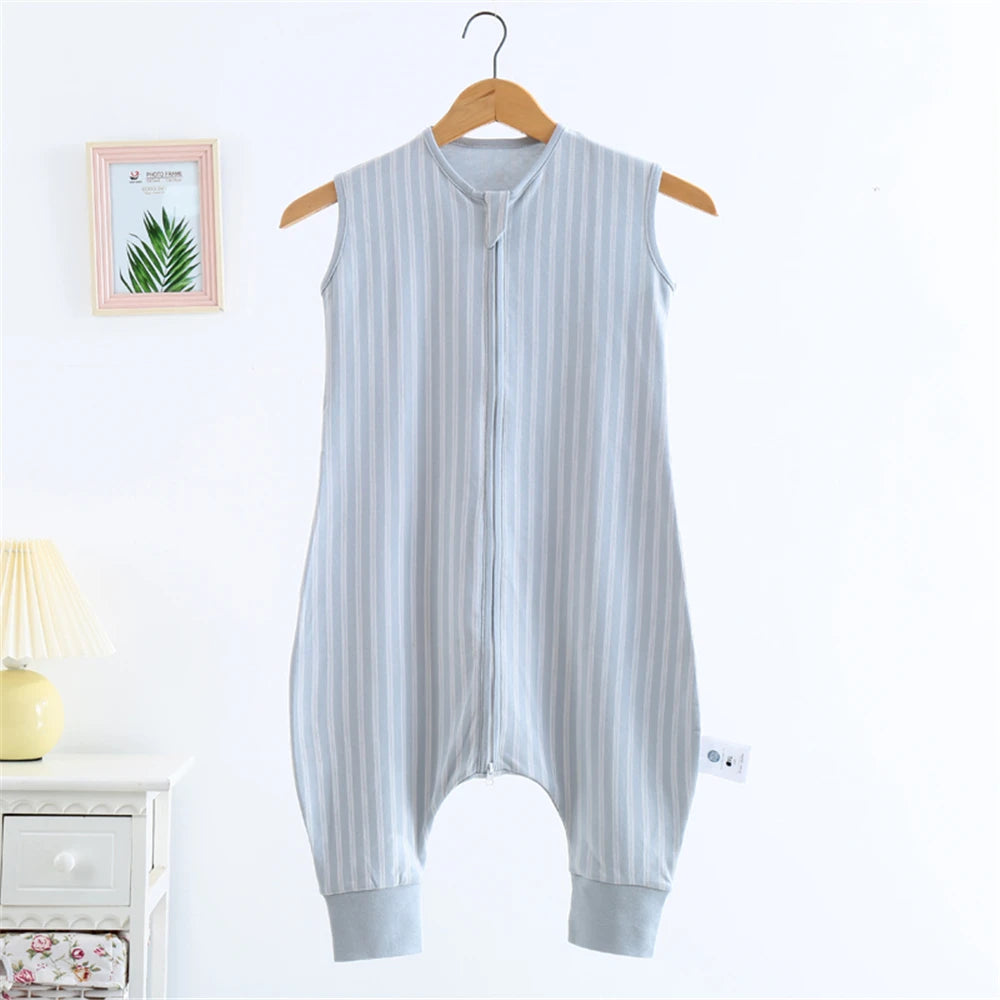 Pure Cotton Striped Baby Sleeping Bag with Split Legs