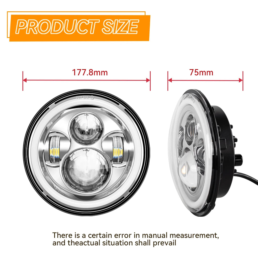 Classic 7 Inch Round LED Motorcycle Headlight