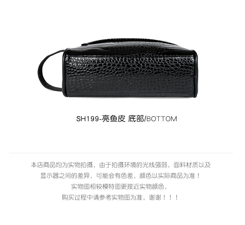 Vintage Leather Men's Clutch Bag with Detachable Waist Strap