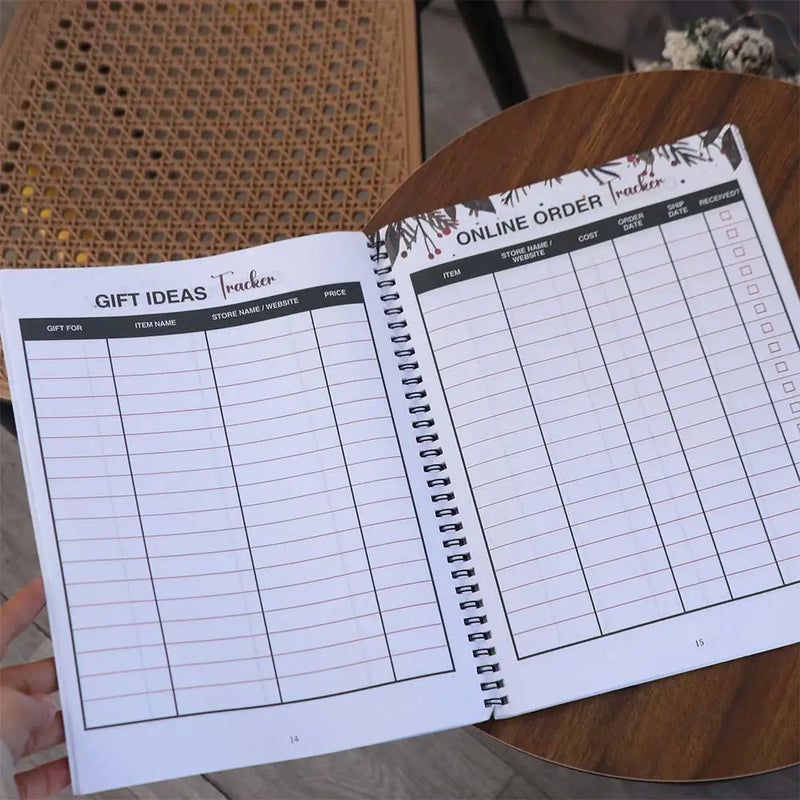 Christmas Holiday Planner & Gift Tracker Notebook