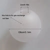 A white frosted glass dome lampshade with a hole for gas exchange and a diameter of 8cm or 3.14in.