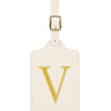 Personalized Embroidered Leather Luggage Tag with Letter Initial
