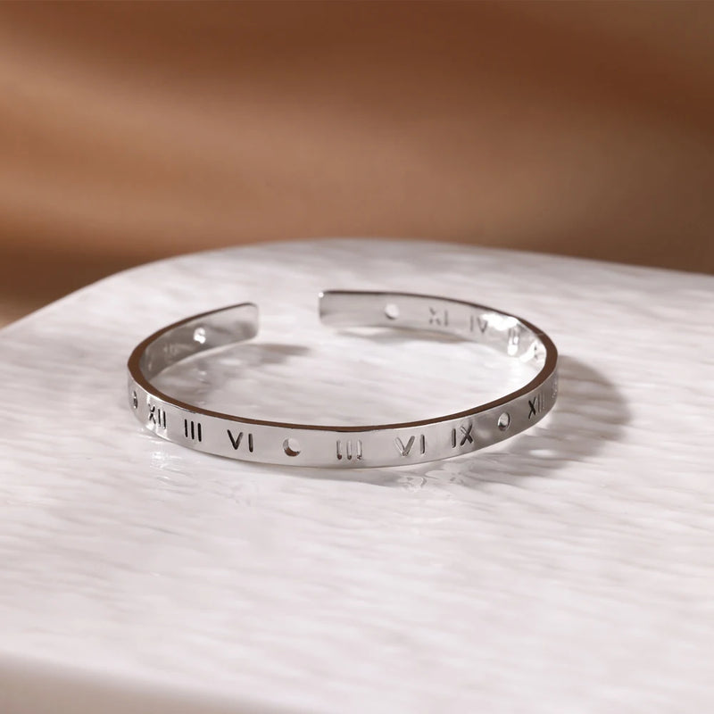 Adjustable Gold-Tone Stainless Steel Cuff Bracelet