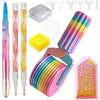 A set of colorful, detachable diamond painting roller tools and accessories.